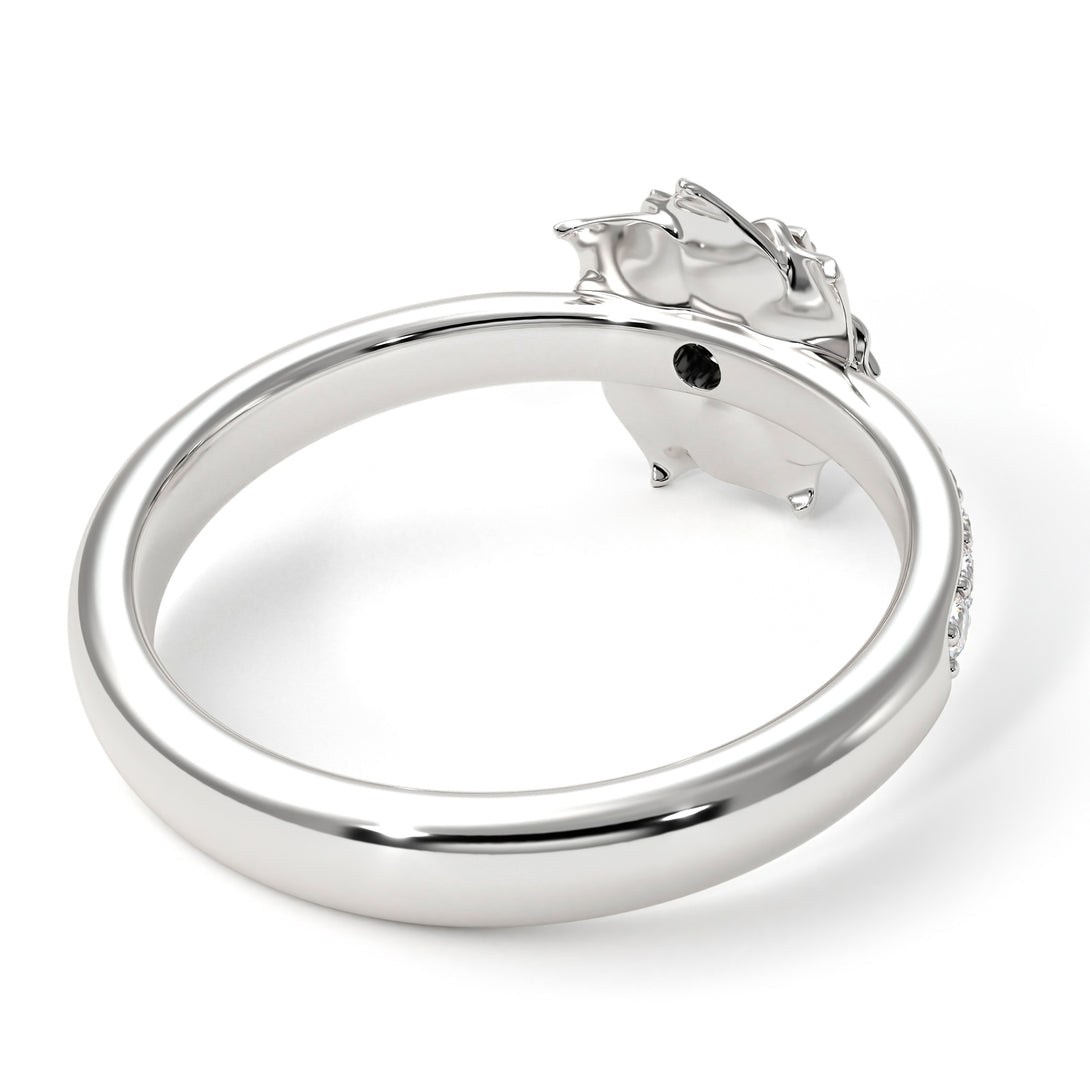 A Lady's Rose Wedding Black Diamond Ring - Elena no. 16
